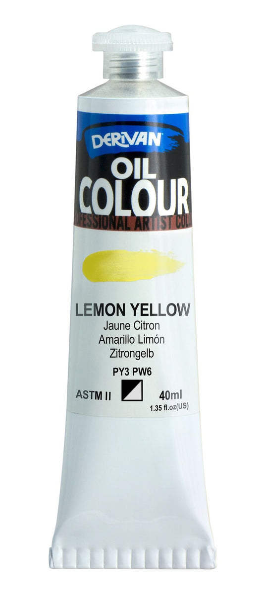 Derivan Oil Paint 40ml Lemon Yellow - theartshop.com.au