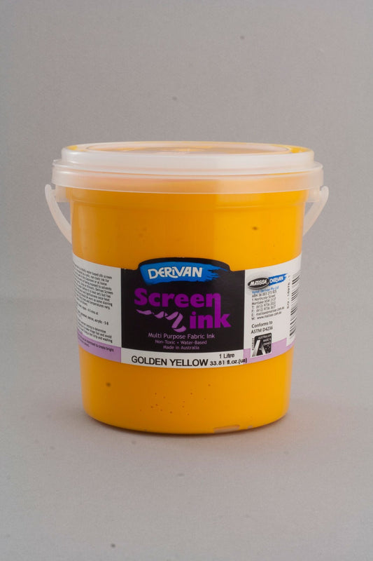 Derivan Screen Ink 1 Litre Golden Yellow - theartshop.com.au