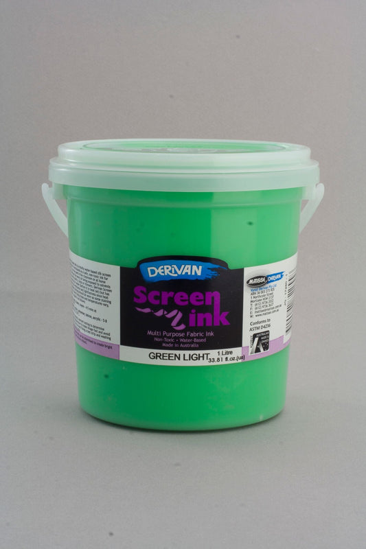 Derivan Screen Ink 1 Litre Green Light - theartshop.com.au