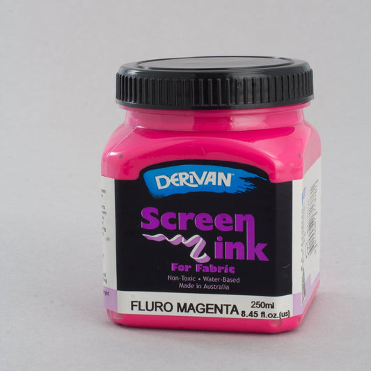 Derivan Screen Ink 250ml Fluro Magenta - theartshop.com.au