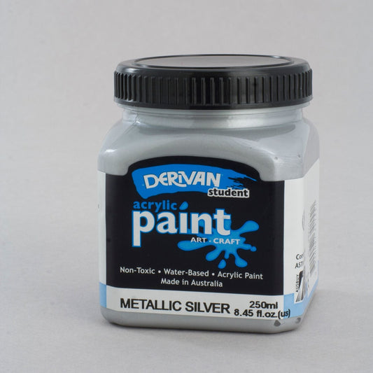 Derivan Students 250ml Metallic Silver - theartshop.com.au