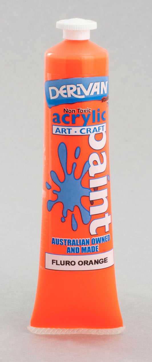 Derivan Students 75ml Fluoro Orange - theartshop.com.au