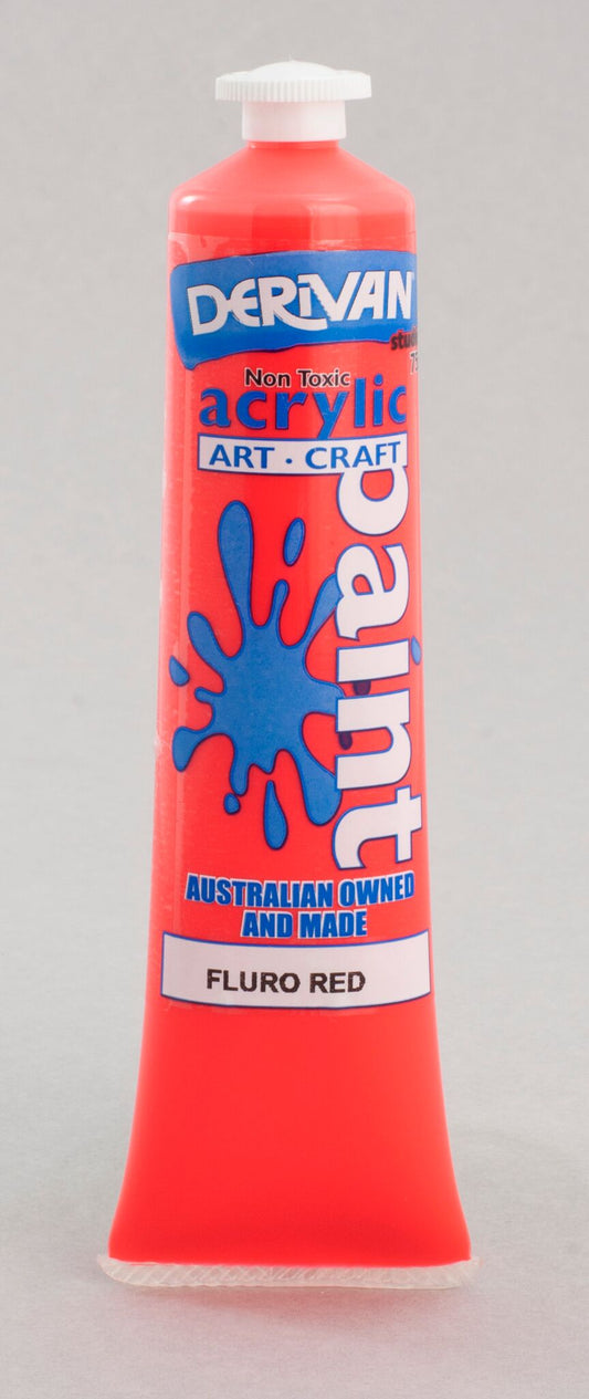 Derivan Students 75ml Fluoro Red - theartshop.com.au