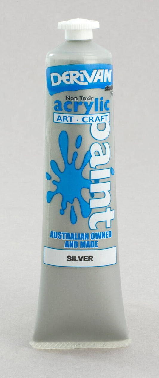 Derivan Students 75ml Metallic Silver - theartshop.com.au