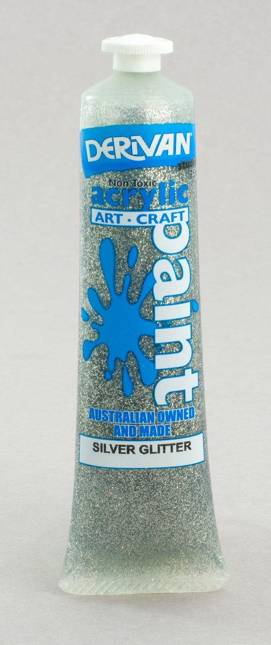 Derivan Students 75ml Silver Glitter - theartshop.com.au
