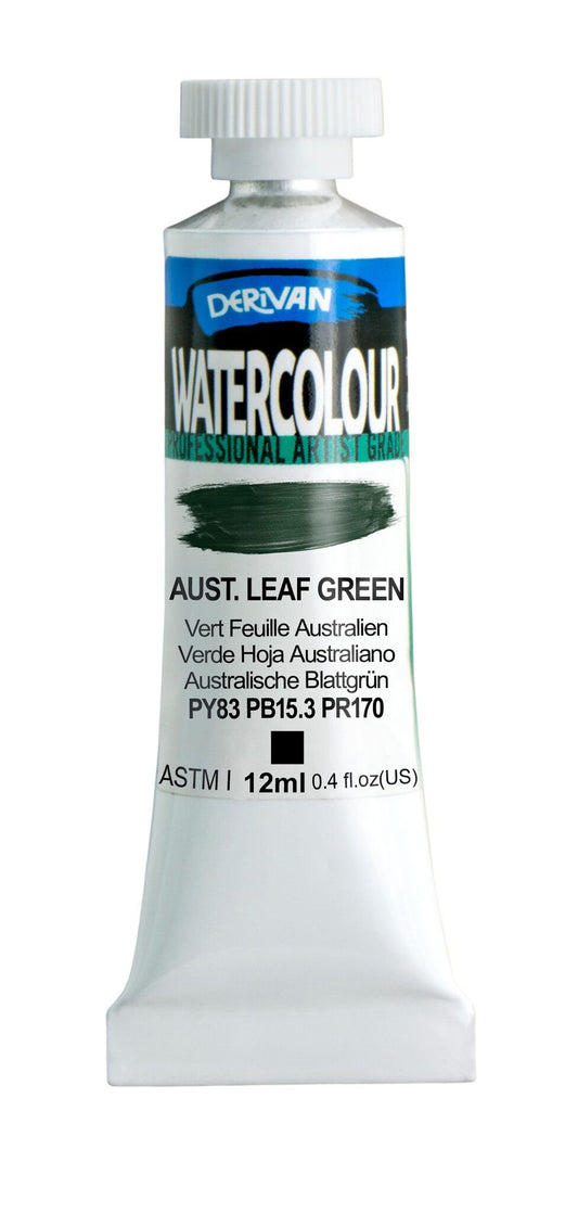 Derivan Watercolour 12ml Aust Leaf Green - theartshop.com.au