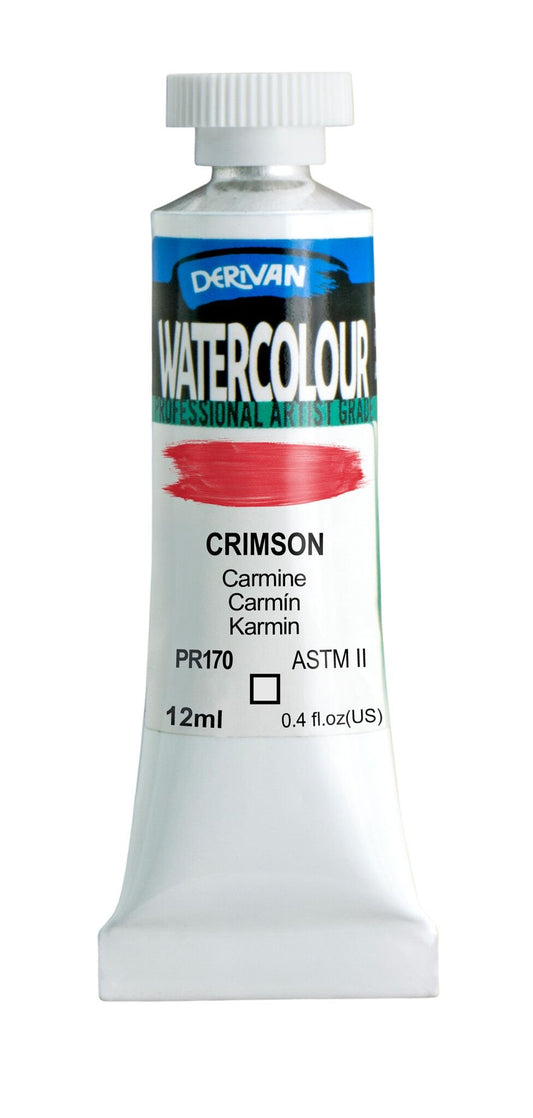 Derivan Watercolour 12ml Crimson - theartshop.com.au