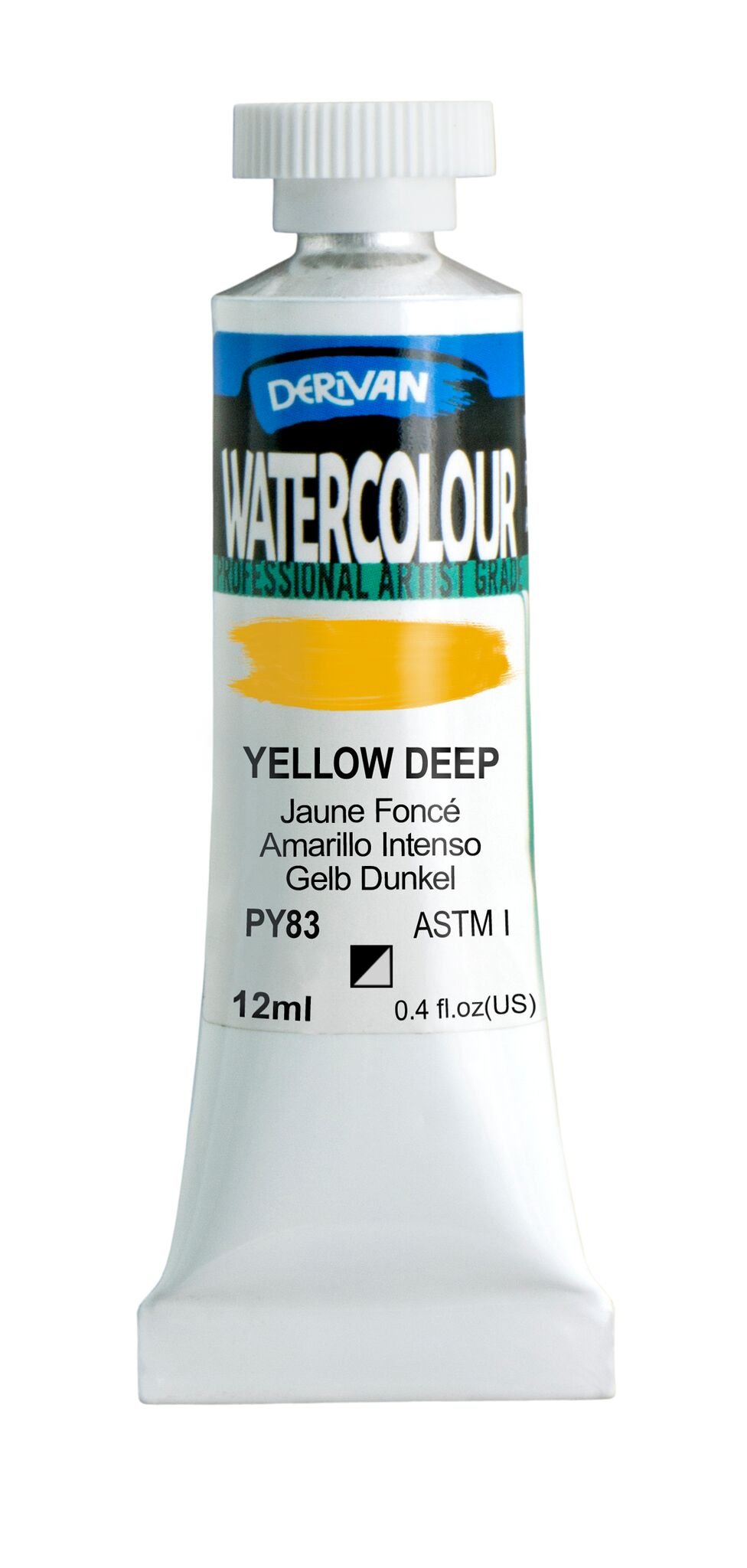 Derivan Watercolour 12ml Yellow Deep - theartshop.com.au