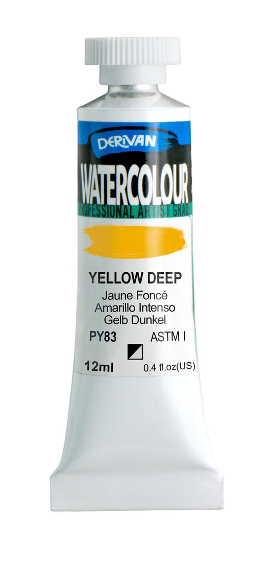 Derivan Watercolour 12ml Yellow Deep - theartshop.com.au