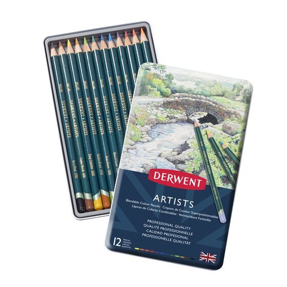 Derwent Artist Tin 12 - theartshop.com.au