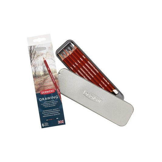 Derwent Drawing Pencils Tin 6 - theartshop.com.au