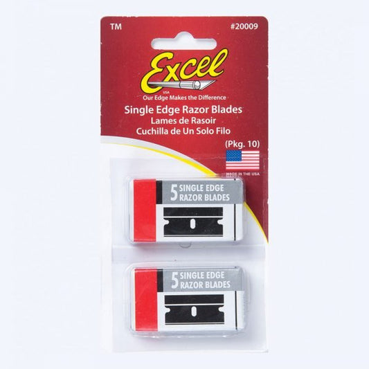 Excel Single Sided Razor Blades Pkt 10 - theartshop.com.au