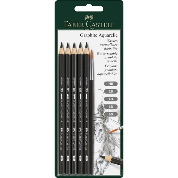 Faber Graphite Aquarelle Pencil Set 5 + Brush - theartshop.com.au