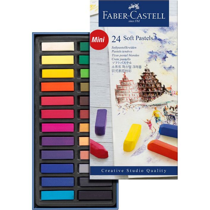 Faber Studio Soft Pastel 24 Asst Half Sticks - theartshop.com.au