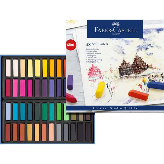 Faber Studio Soft Pastel 48 Asst Half Sticks - theartshop.com.au
