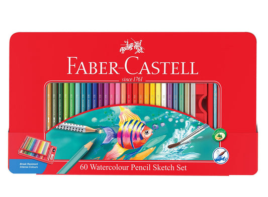 Faber Watercolour Pencils Sketch Set 60 - theartshop.com.au