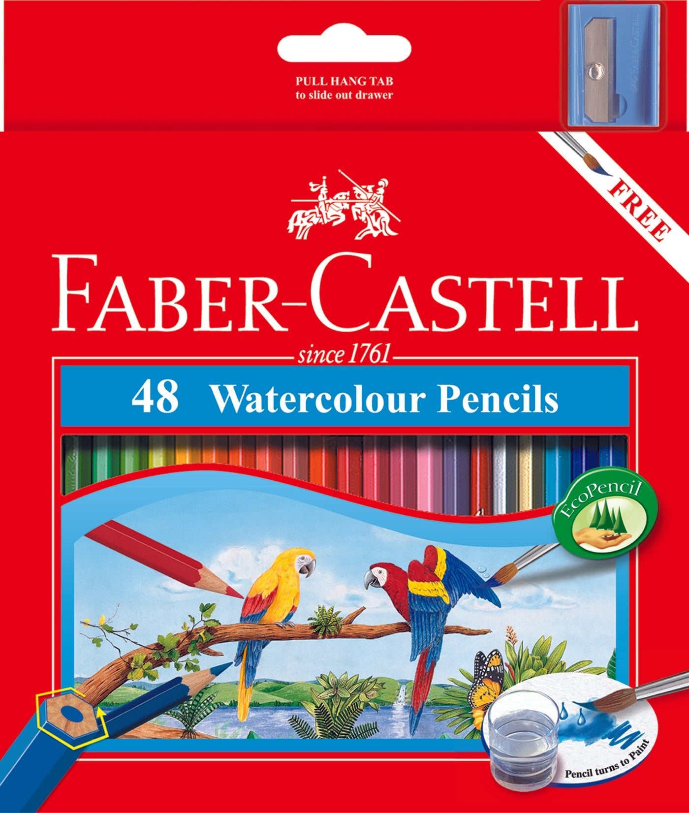 Faber W/C Box 48 Assorted + Free Sharpener - theartshop.com.au