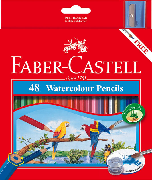 Faber W/C Box 48 Assorted + Free Sharpener - theartshop.com.au