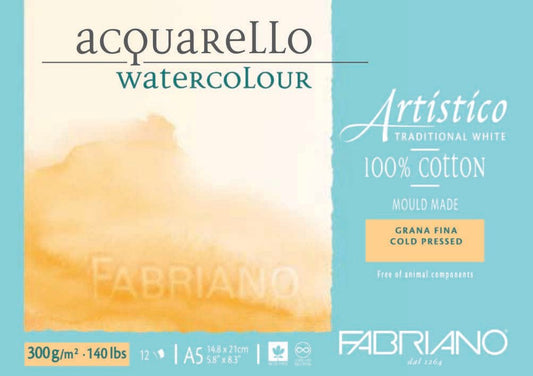 Fabriano Artistico W/C Pad 300gsm C/P A5 - theartshop.com.au
