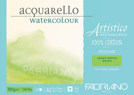 Fabriano Artistico W/C Pad 300gsm Rough A2 - theartshop.com.au