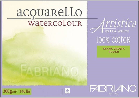 Fabriano Watercolour Block Extra White 300gsm Rough 18 x 26cm 20 Sheet - theartshop.com.au