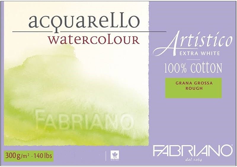 Fabriano Watercolour Block Extra White 300gsm Rough 35.5 x 51cm 15 Sheet - theartshop.com.au