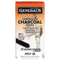 General's Compressed Charcoal Sticks Box 12 2B - theartshop.com.au