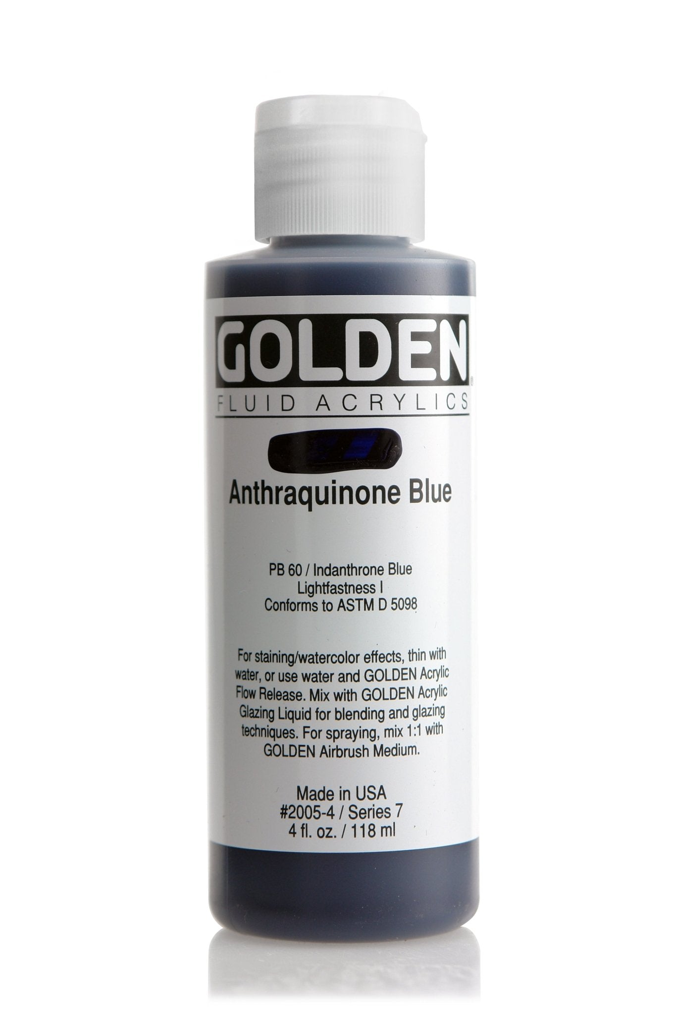 Golden Fluid Acrylic 118ml Anthraquinone Blue - theartshop.com.au
