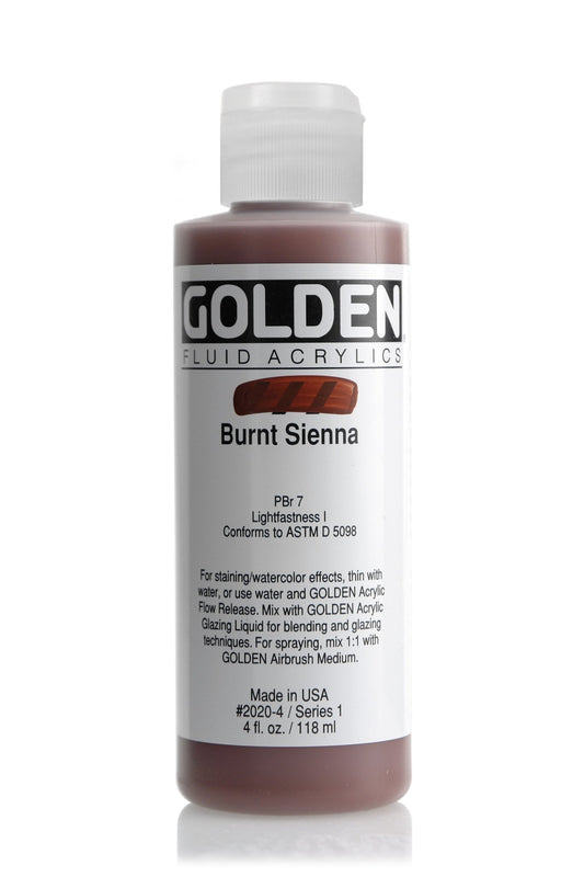 Golden Fluid Acrylic 118ml Burnt Sienna - theartshop.com.au