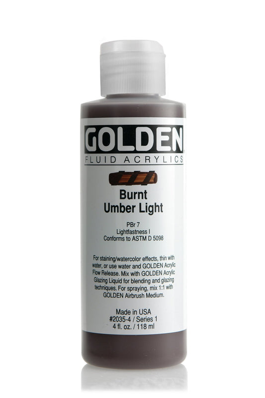 Golden Fluid Acrylic 118ml Burnt Umber Light - theartshop.com.au
