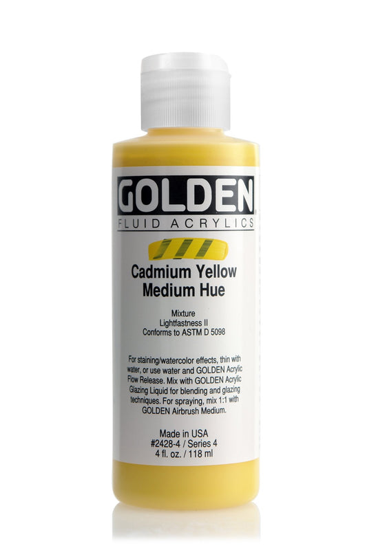 Golden Fluid Acrylic 118ml Cadmium Yellow Medium Hue - theartshop.com.au
