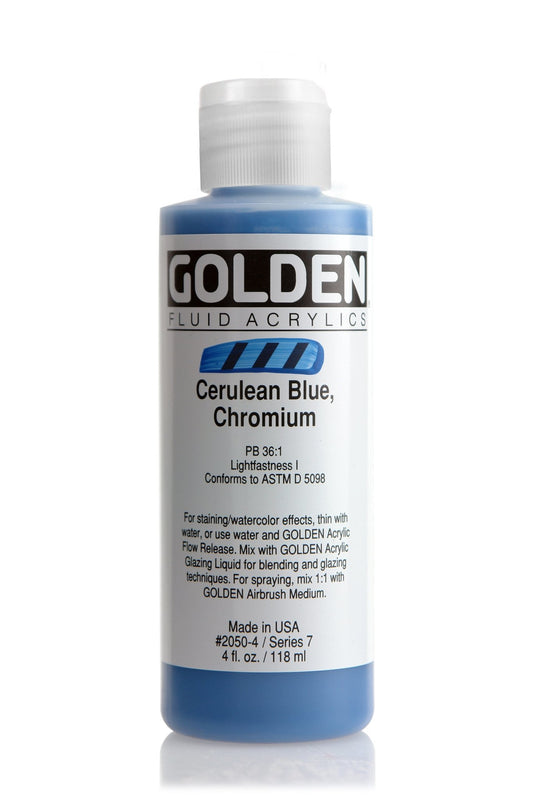 Golden Fluid Acrylic 118ml Cerulean Blue Chromium - theartshop.com.au