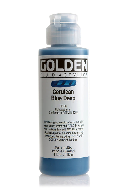Golden Fluid Acrylic 118ml Cerulean Blue Deep - theartshop.com.au