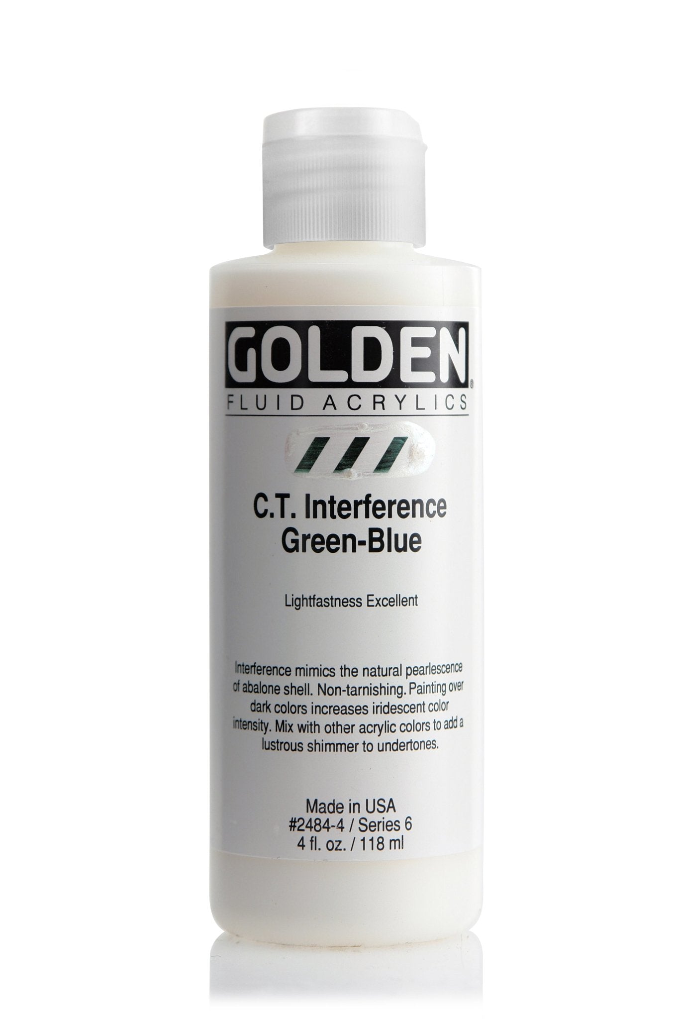 Golden Fluid Acrylic 118ml C.T. Interference Green/Blue - theartshop.com.au
