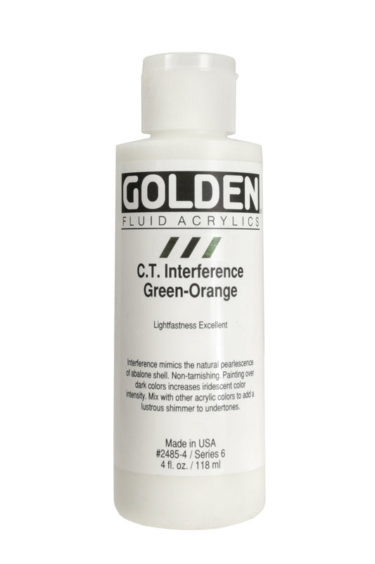 Golden Fluid Acrylic 118ml C.T. Interference Green/Orange - theartshop.com.au
