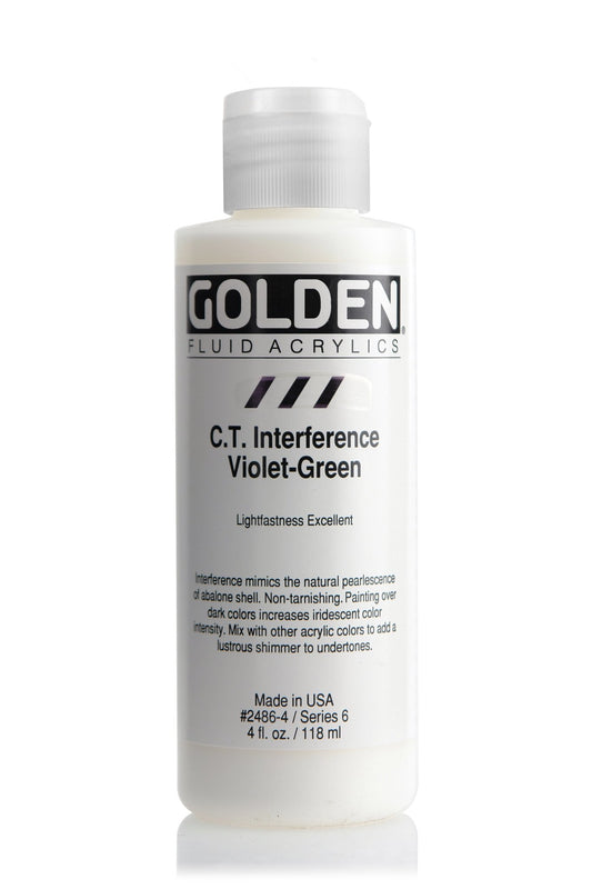 Golden Fluid Acrylic 118ml C.T. Interference Violet/Green - theartshop.com.au