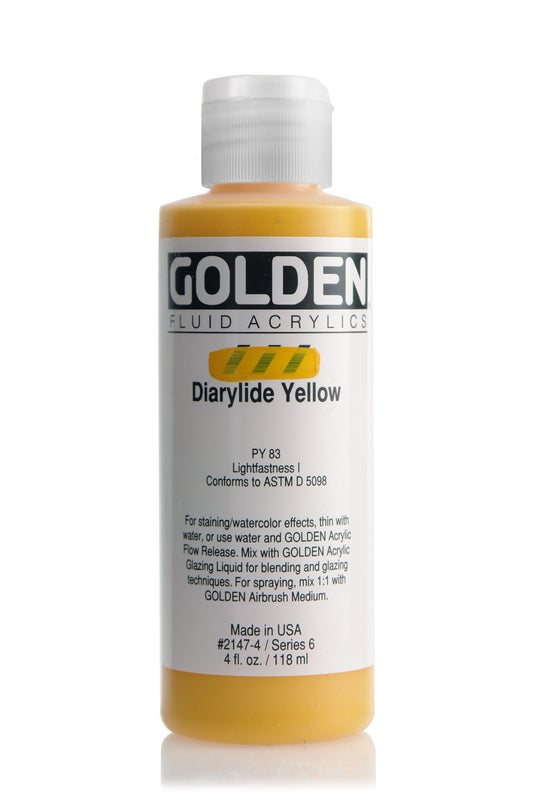 Golden Fluid Acrylic 118ml Diarylide Yellow - theartshop.com.au