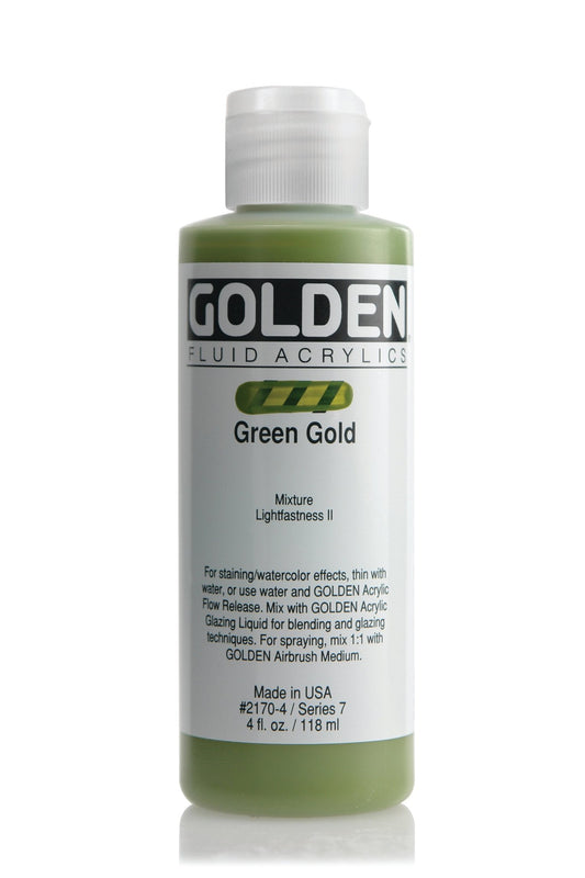Golden Fluid Acrylic 118ml Green Gold - theartshop.com.au