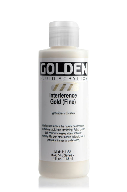 Golden Fluid Acrylic 118ml Interference Gold (fine) - theartshop.com.au