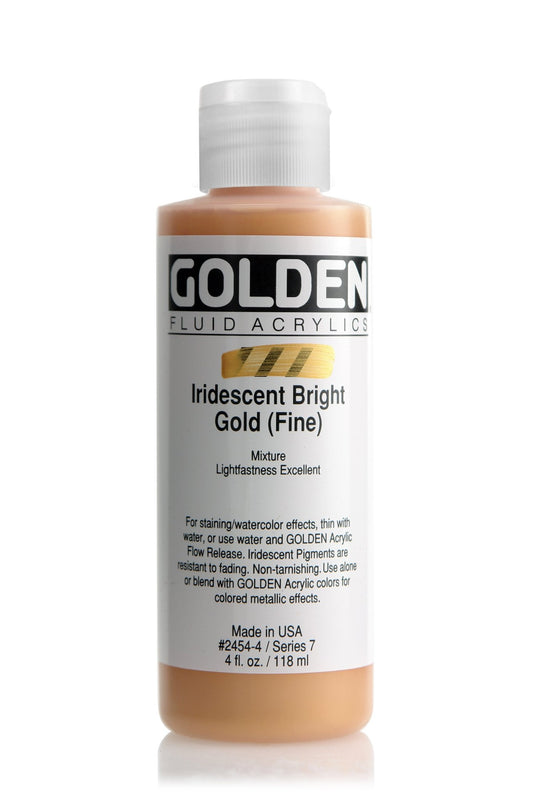 Golden Fluid Acrylic 118ml Iridescent Bright Gold (fine) - theartshop.com.au