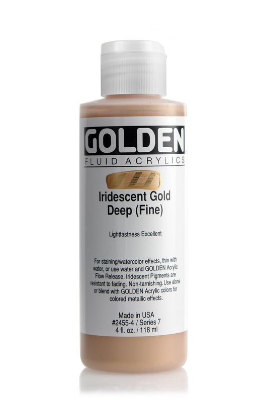 Golden Fluid Acrylic 118ml Iridescent Gold Deep (fine) - theartshop.com.au