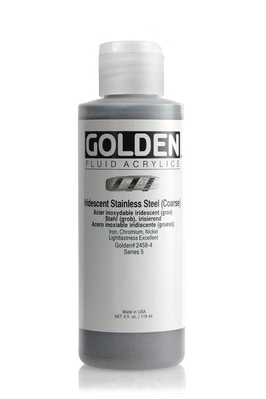 Golden Fluid Acrylic 118ml Iridescent Stainless Steel (coarse) - theartshop.com.au
