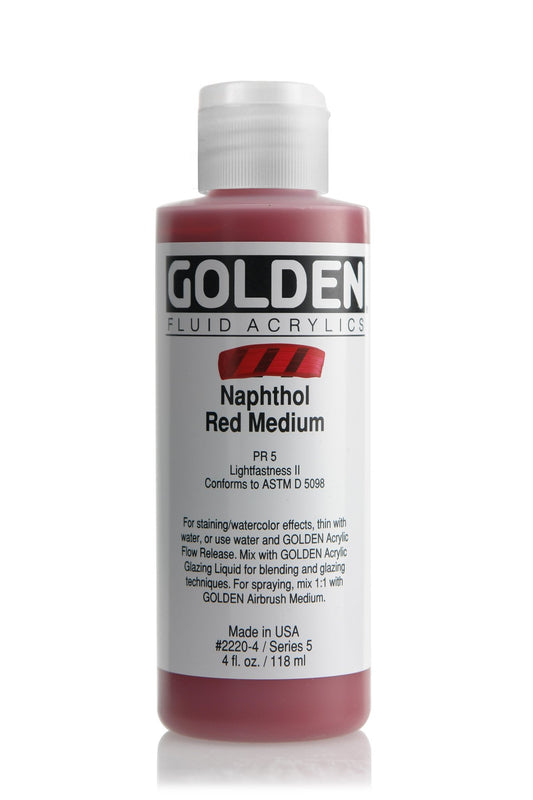 Golden Fluid Acrylic 118ml Napthol Red Medium - theartshop.com.au