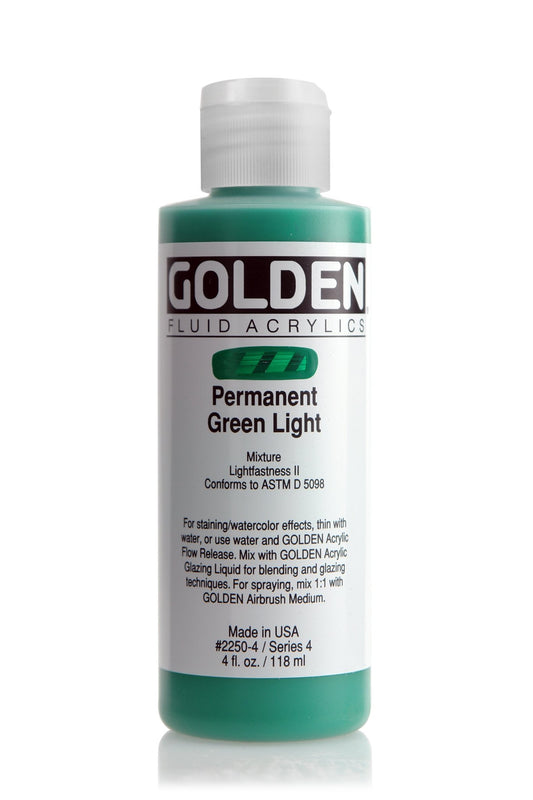 Golden Fluid Acrylic 118ml Permanent Green Light - theartshop.com.au