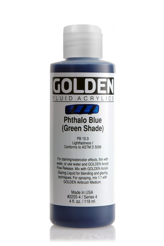 Golden Fluid Acrylic 118ml Phthalo Blue Green Shade - theartshop.com.au