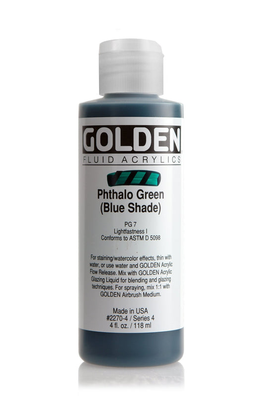 Golden Fluid Acrylic 118ml Phthalo Green Blue Shade - theartshop.com.au