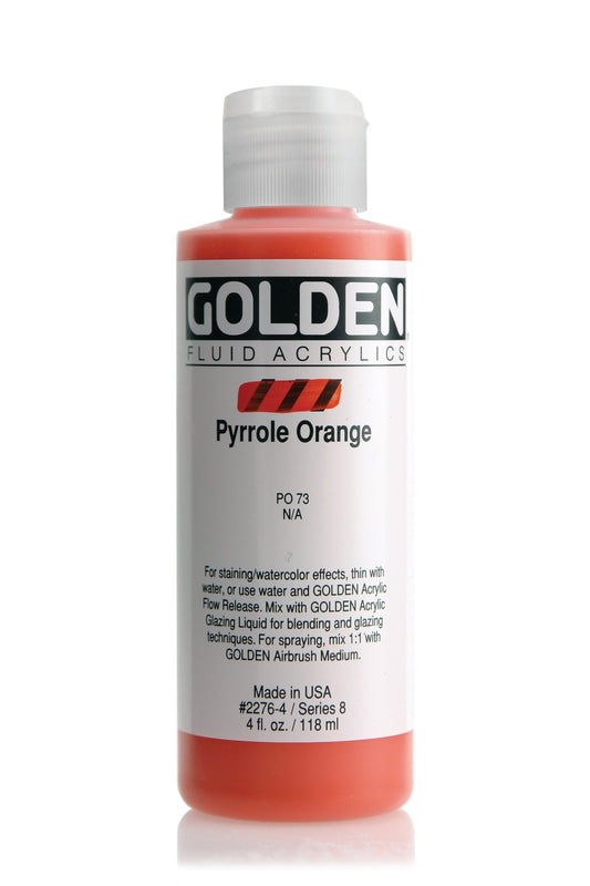 Golden Fluid Acrylic 118ml Pyrrole Orange - theartshop.com.au