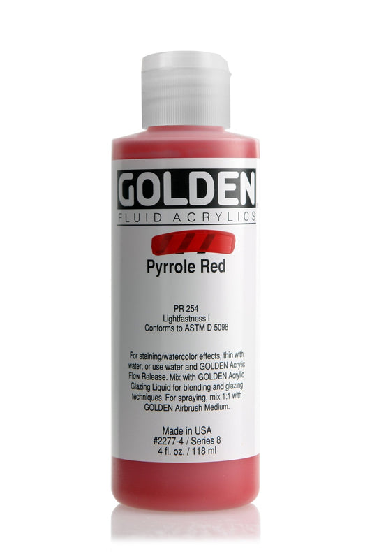 Golden Fluid Acrylic 118ml Pyrrole Red - theartshop.com.au