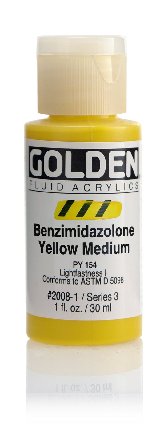 Golden Fluid Acrylic 30ml Benzimidazolone Yellow Medium - theartshop.com.au