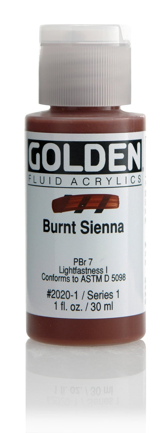 Golden Fluid Acrylic 30ml Burnt Sienna - theartshop.com.au
